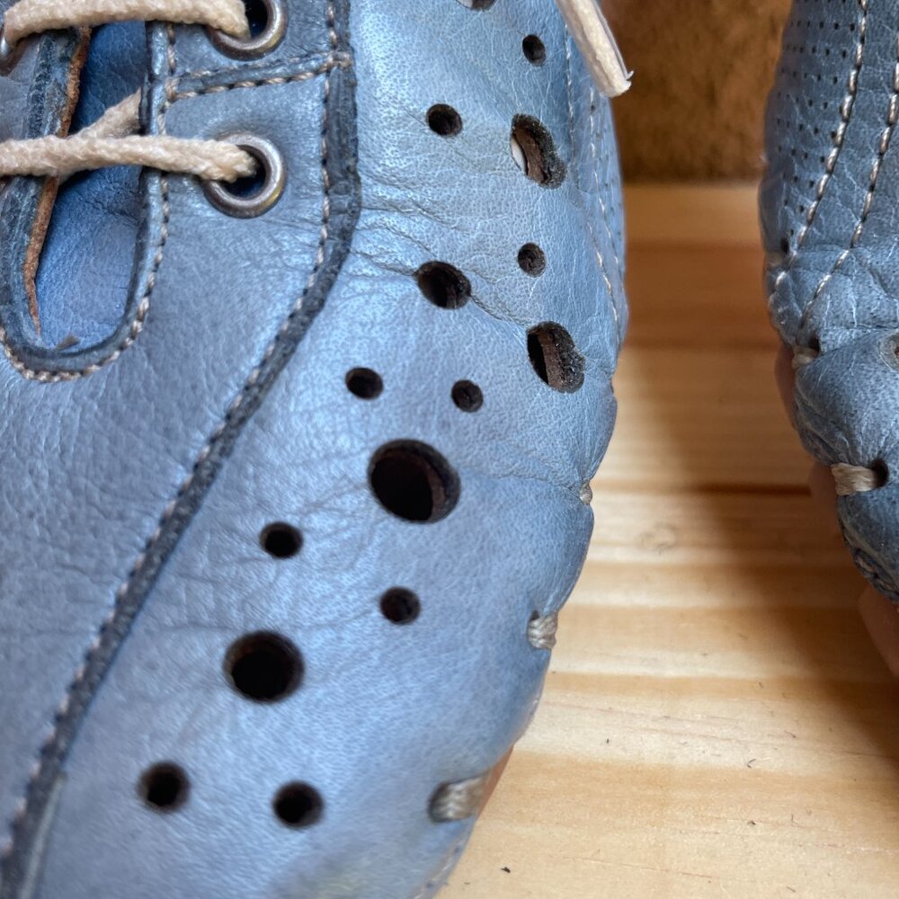 Cabello Blue polka dot punch leather sneaker Size 6 / EU 36 - Picture 3 of 13